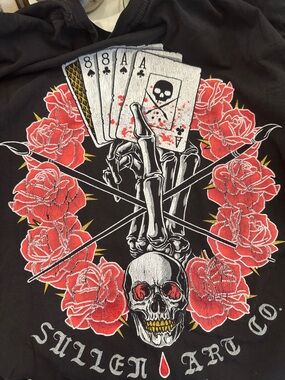 Sullen Art Collective Skull/Roses/Paintbrushes T-Shirt - 2XL